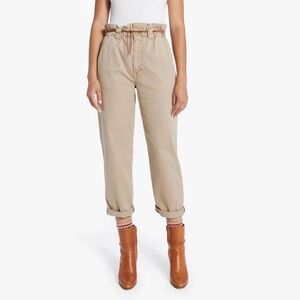 MOTHER The YoYo Ruffle Greaser Ankle Pant Khaki 25